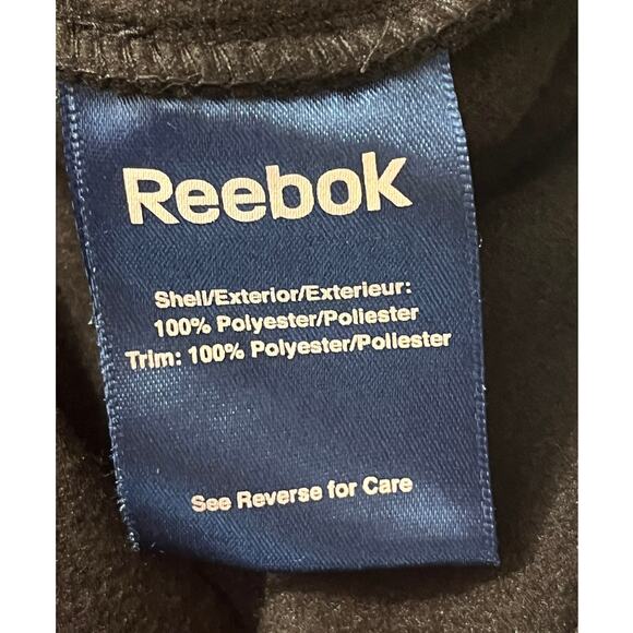 REEBOK PREMIUM MICRO FLEECE Jacket - X-Large - Black/Blue Logo - NEW - Picture 10 of 12